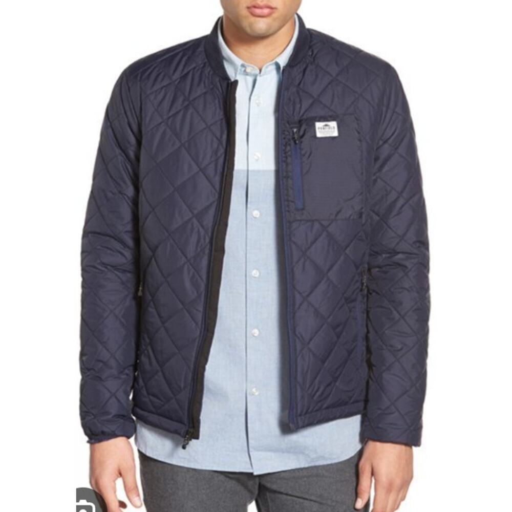Penfield Men's Kasota Quilted Bomber Jacket in Navy Size Large
